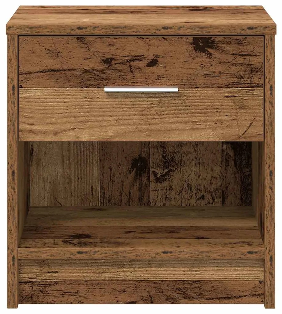 2 db antik fa színű éjjeliszekrény fiókkal 39x28x41 cm