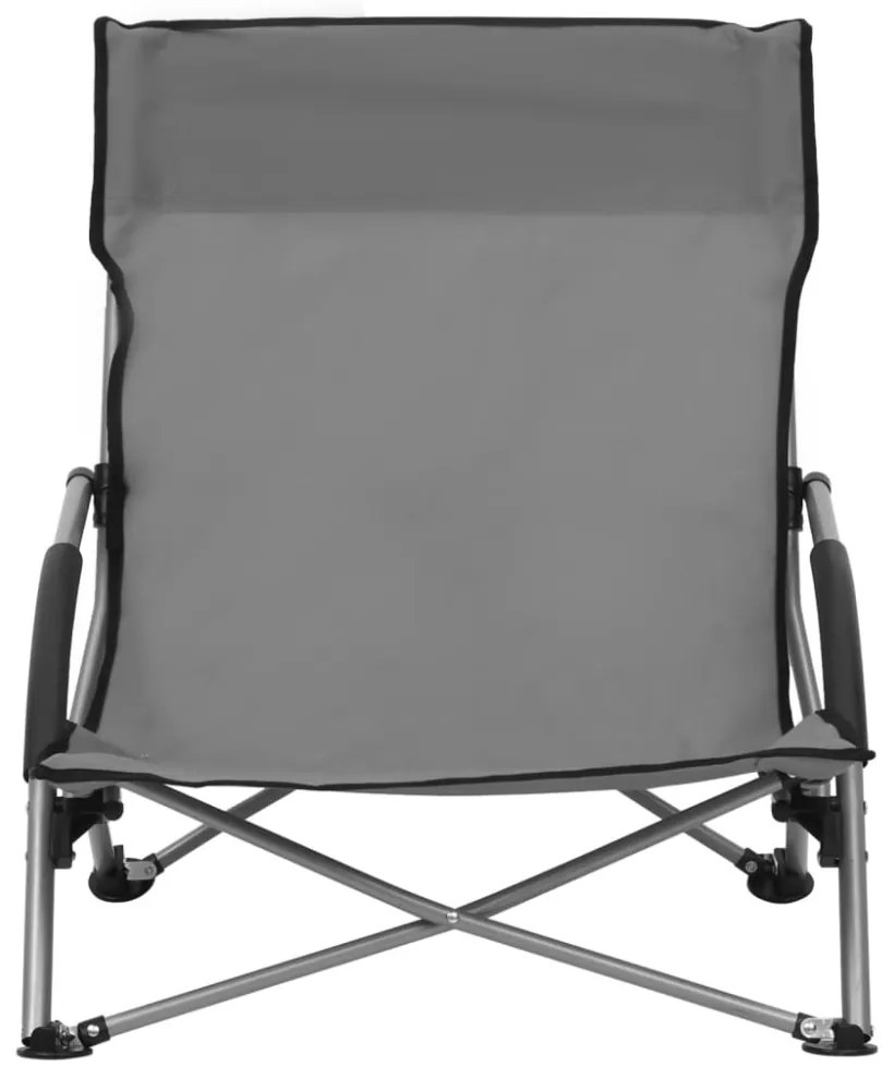 2 db összecsukható szürke szövet strandszék