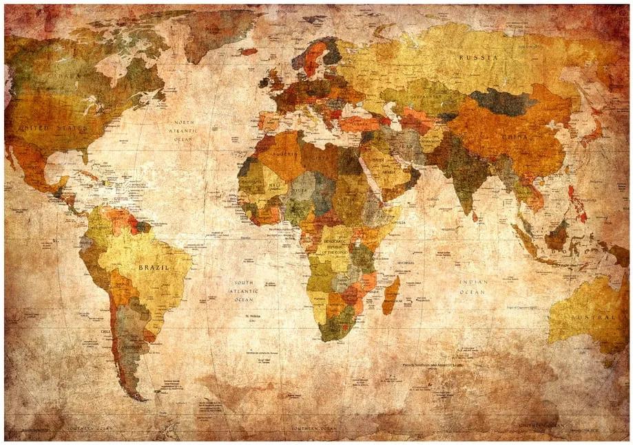 Old World Map nagyméretű tapéta, 200 x 140 cm - Artgeist