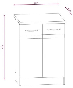 Konyhabútor VALERIA 240 cm, sonoma tölgy/barna