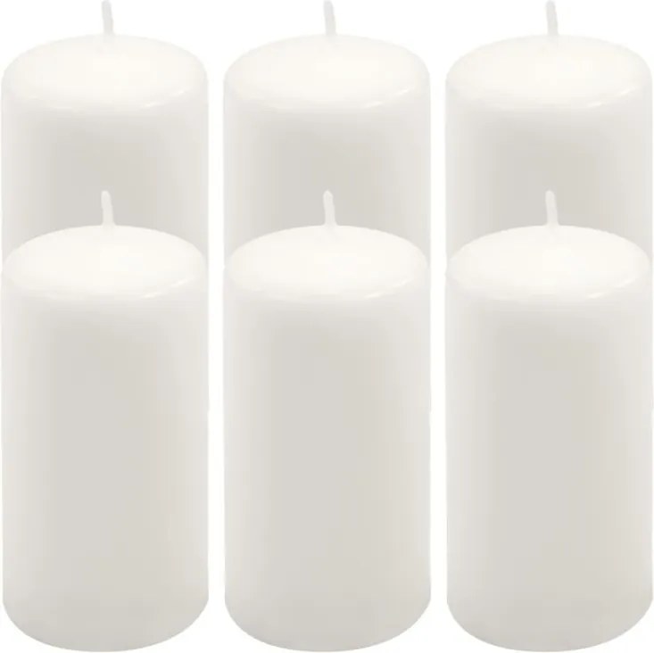Gyertya készlet 11,5 cm Ø 6 cm 6 db fehér