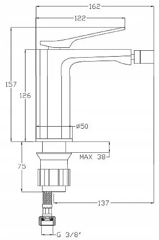 Invena Siros, bidé csaptelep, króm, BB-90-001-A