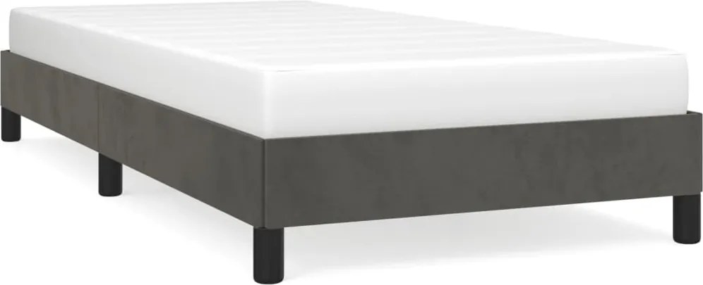vidaXL sötétszürke bársony ágykeret matrac nélkül 100x200 cm