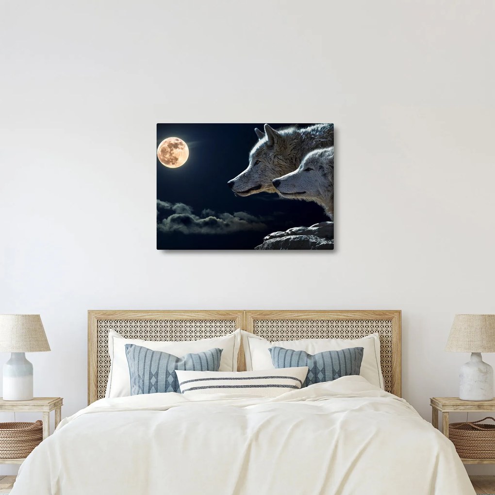 Farkas üvöltés a holdra képe (70x50 cm)