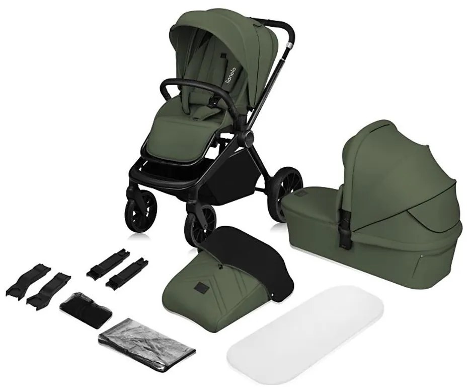 Lionelo - Kombinált babakocsi 2 az 1-ben MIKA PLUS Olívazöld