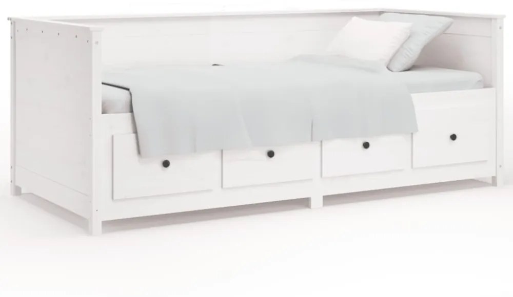 fehér tömör fenyőfa kanapéágy matrac nélkül 80 x 200 cm