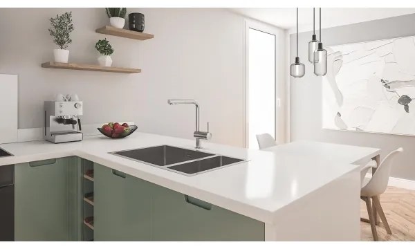 GROHE 31575SD1 - K700U konyhai mosogató, 760 × 450 mm, rozsdamentes acél