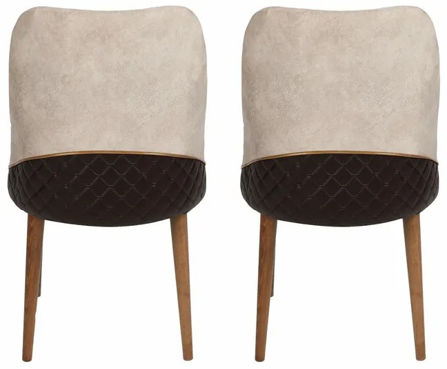 Nova Cream and Walnut étkezőszék szett, 2 db, 2 db