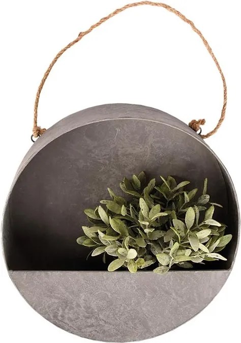 Felakasztható, kerek fali virágtartó dekoráció, S