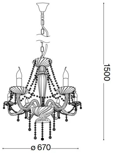 Ideal Lux - Kristály csillár láncon AMADEUS 6xE14/40W/230V átm. 67 cm átlátszó