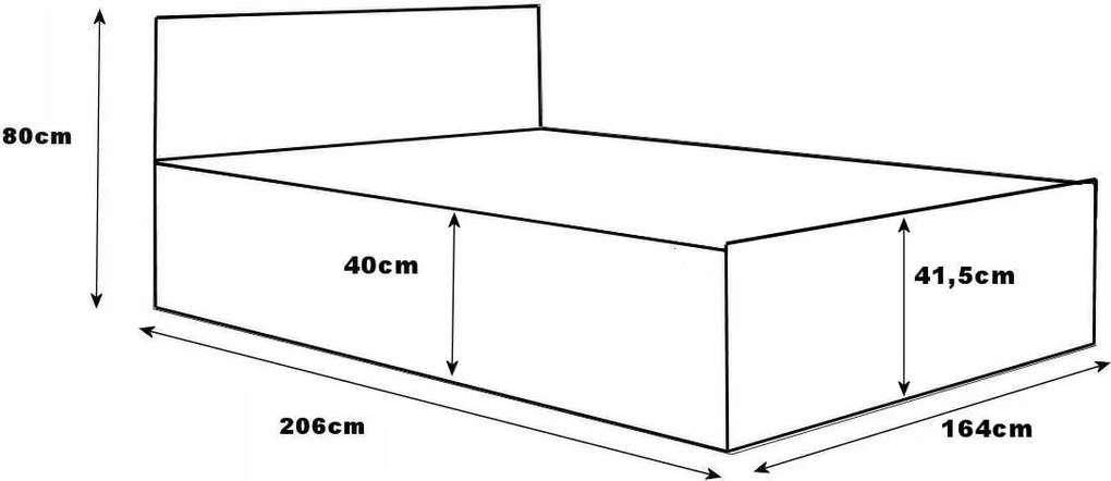160x200 cm-es ágy matraccal és tárolóhellyel SPART1 Sonoma