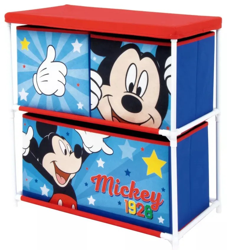 Disney Mickey Star játéktároló állvány 3 rekeszes 53x30x60 cm