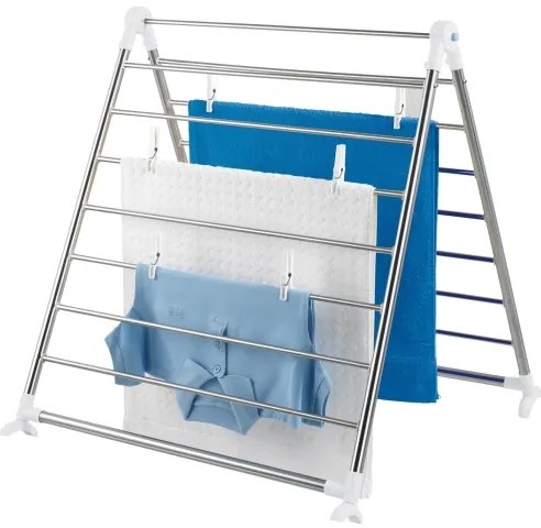 WENKO 3772020100 - PROFI szárítóállvány 65x150 cm rozsdamentes acél/ezüst/fehér