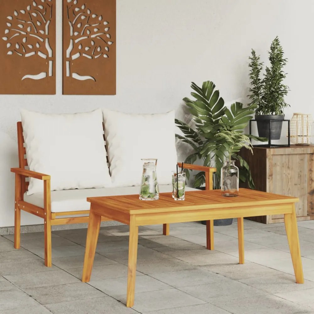 tömör akácfa kerti étkezőasztal 100 x 55 x 45 cm