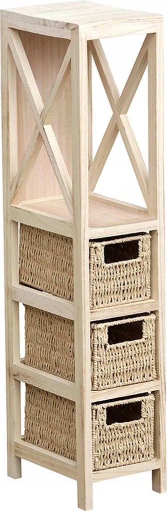 Fürdőszobai polc Navo Mdf bézs 3 kosárral stílusos elegáns törölközőtartó