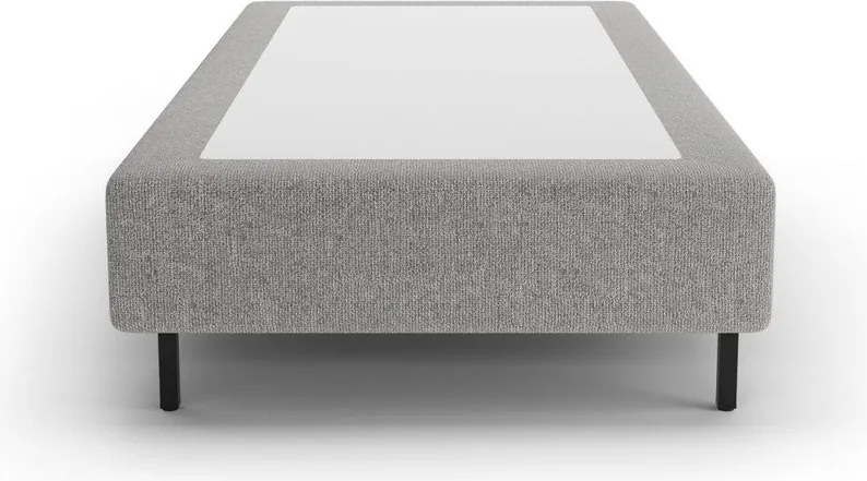 Szürke kárpitozott egyszemélyes ágy ágytámla nélkül 90x200 cm Whale – Micadoni