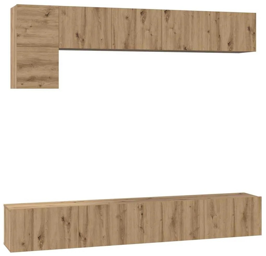 TV szekrény garnitúra 5 pcs kézműves tölgy 100 x 30 x 30 cm