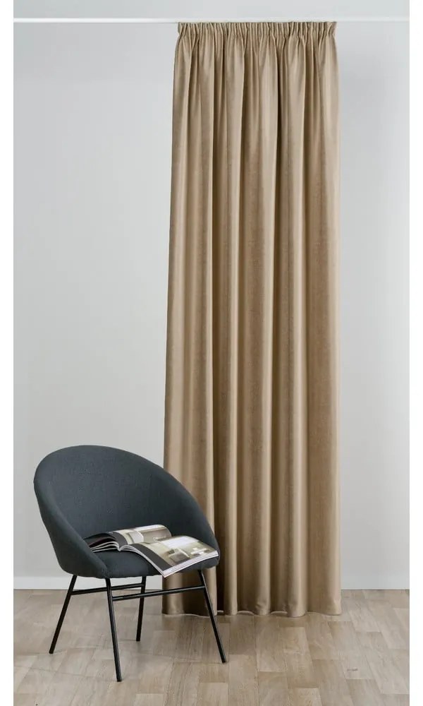 Bézs bársony függöny 140x260 cm Novara – Mendola Fabrics