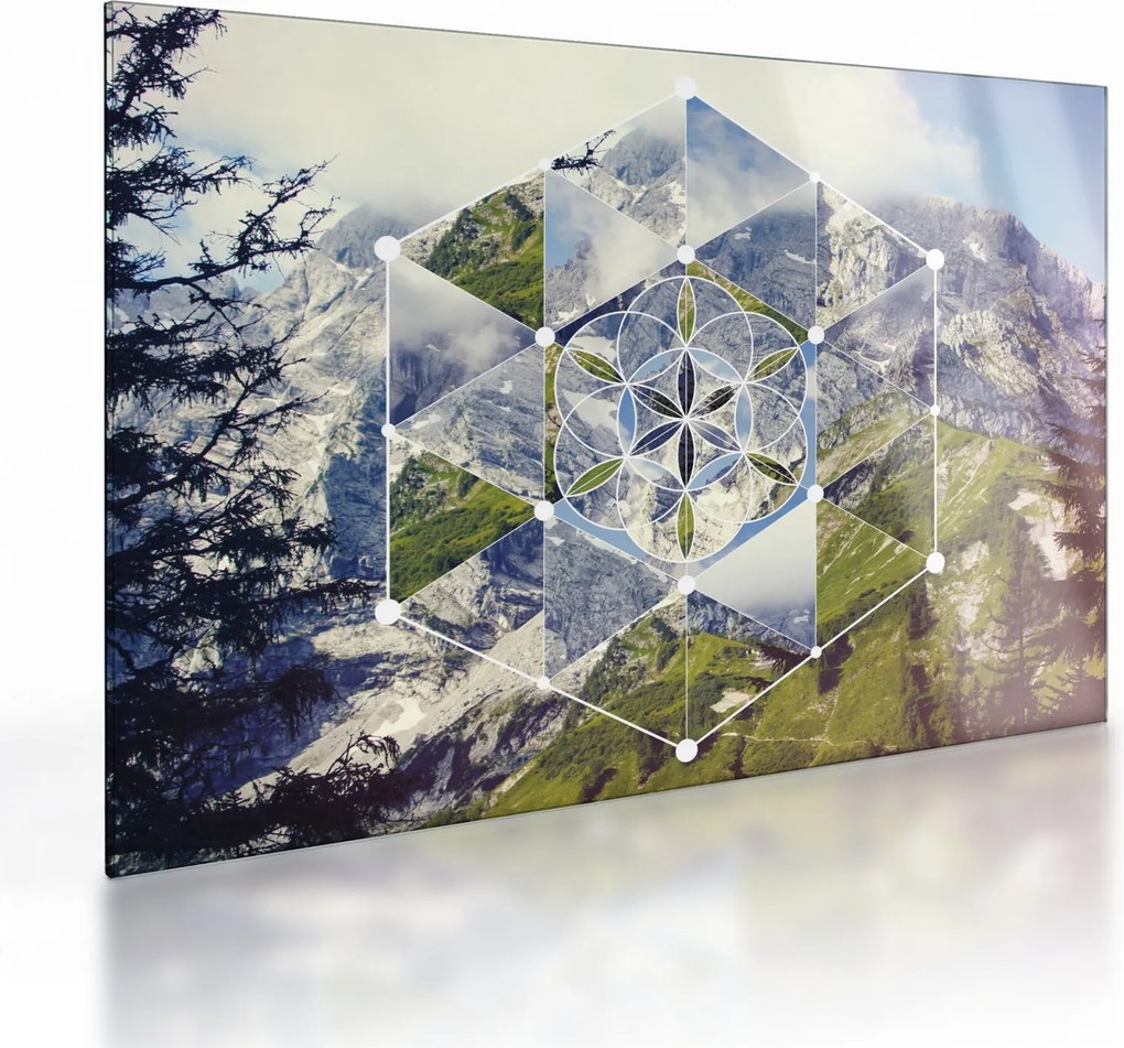 Kép - Geometriai ábra (üvegen) (70x50 cm)