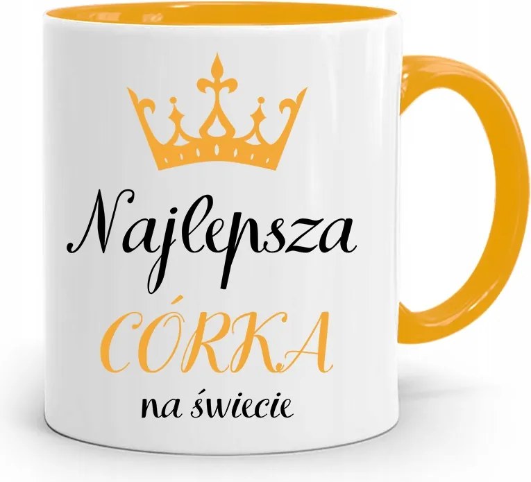 Sárga Bögre Ajándék Lányának Legjobb Lánya fényképes nyomattal