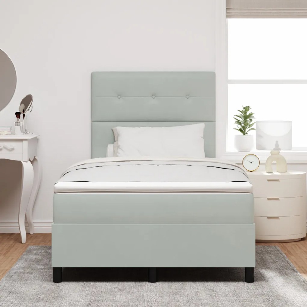 Boxspring Ágy Matrac Kép Sötétszürke 120x200 cm Bársony