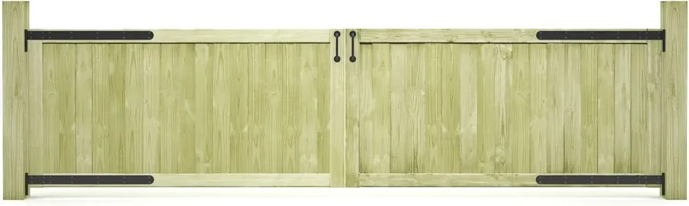 vidaXL 2 db impregnált fenyőfa kertkapu 300 x 75 cm