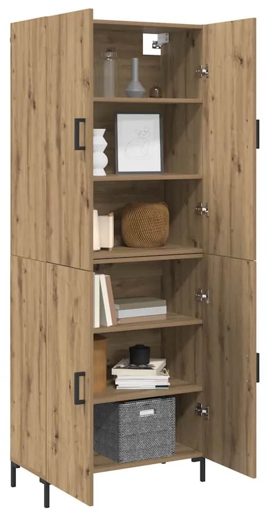 vidaXL Magasfiú kézműves tölgy 69,5 x 34 x 180 cm Faanyag