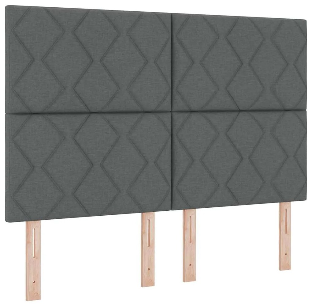 Boxrugós ágy matracmal Sötétszürke 140 x 200 cm szövet