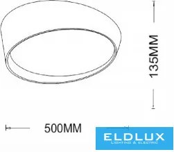 UNIVERSO mennyezeti lámpa 46w 3680lm 4000k ∅500x135mm fehér/arany