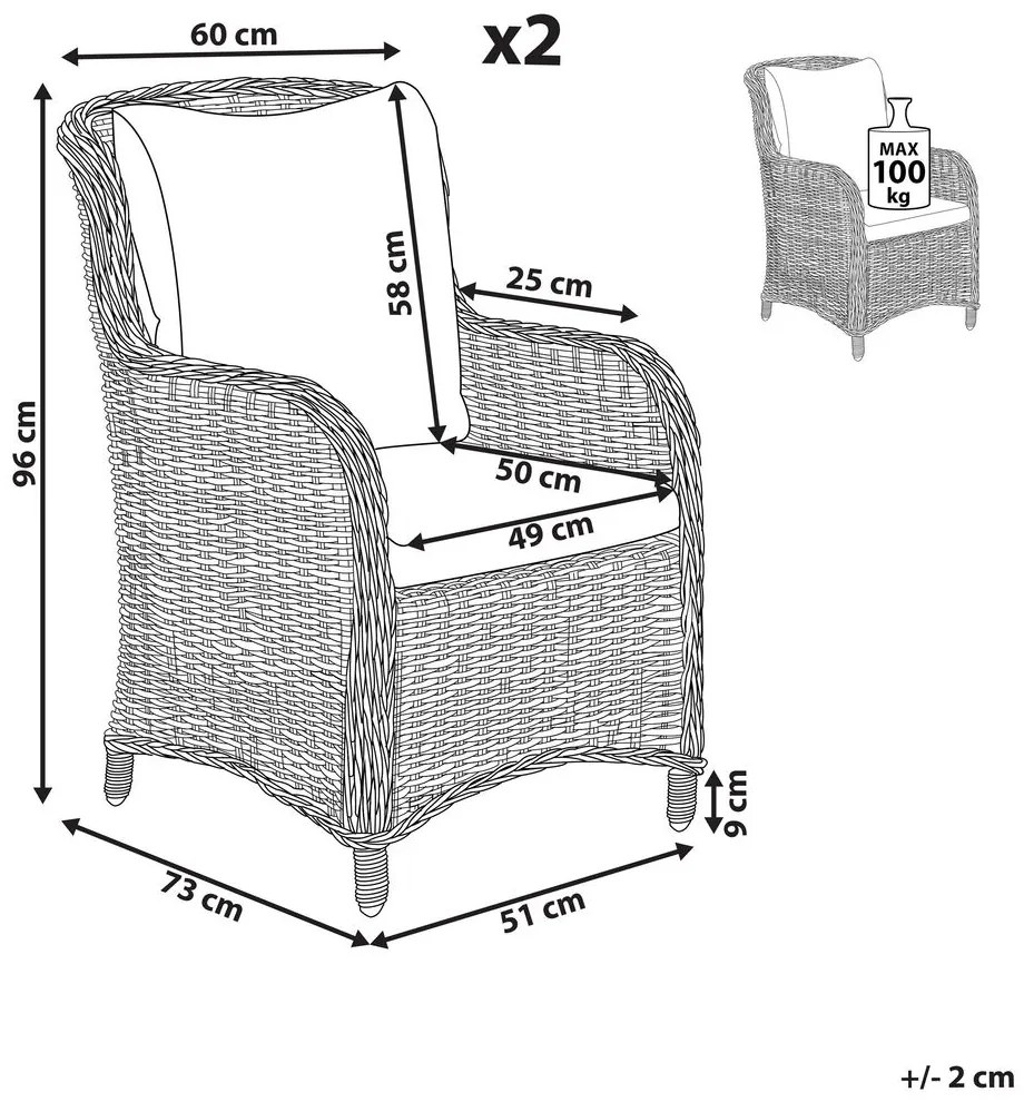 Szék szett 2db Cascad (szürke). 1011520