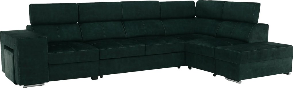 Ülőgarnitúra, smaragdzöld, jobbos, MALAGA BIG