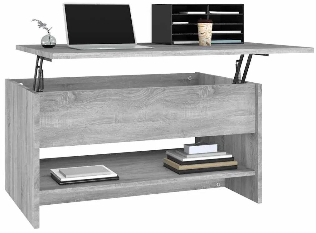 vidaXL szürke sonoma színű szerelt fa dohányzóasztal 80 x 50 x 40 cm