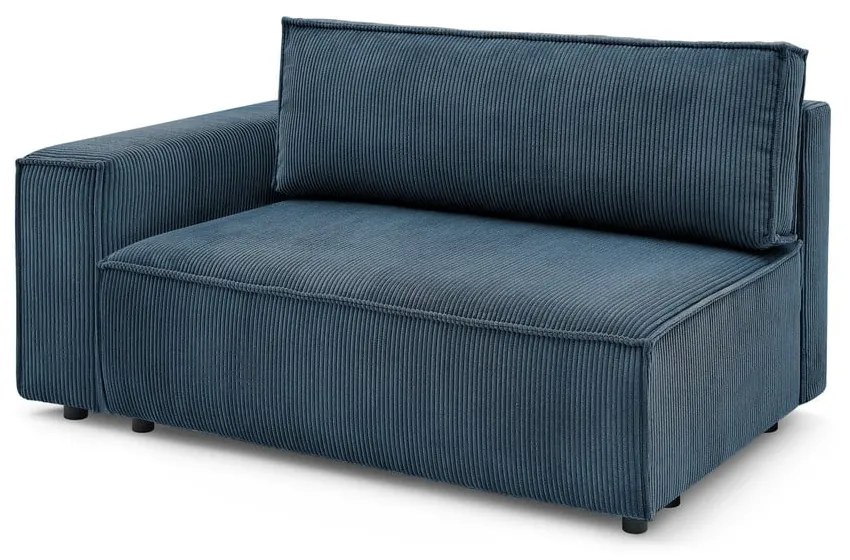 Sötétkék kordbársony kanapé modul (bal oldali) Nihad modular – Bobochic Paris