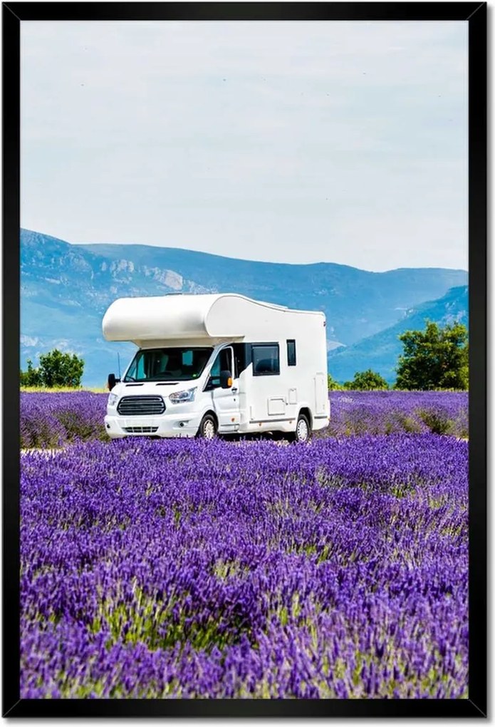 Poszterek keretben 40x60 Lakókocsi a levendulamezők között