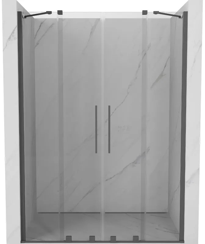 Mexen Velar Duo, nyitható tolóajtó 140x200 cm, 8mm átlátszó üveg, grafit, 871-140-000-02-66