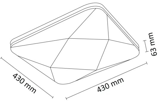 LED Dimmelhető mennyezeti lámpa KASTOR távirányítóval LED/72W/230V