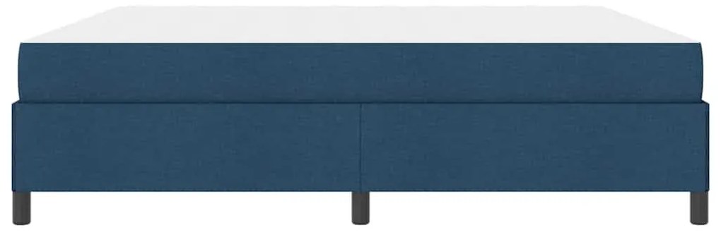Boxrugós ágy Kék és Fekete 200 x 200 cm Textil és mérnöki fa