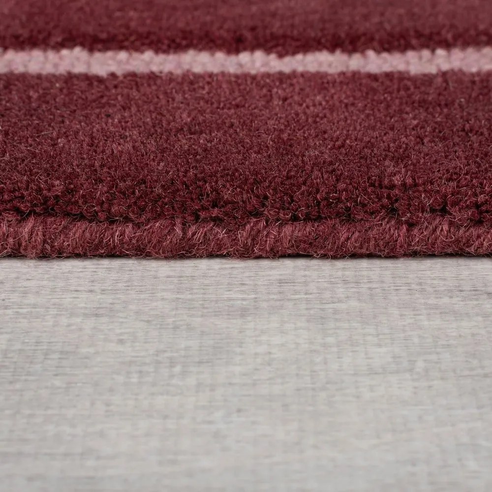 Borvörös kézi szövésű gyapjú szőnyeg 120x180 cm Split Ombre Shaped – Flair Rugs
