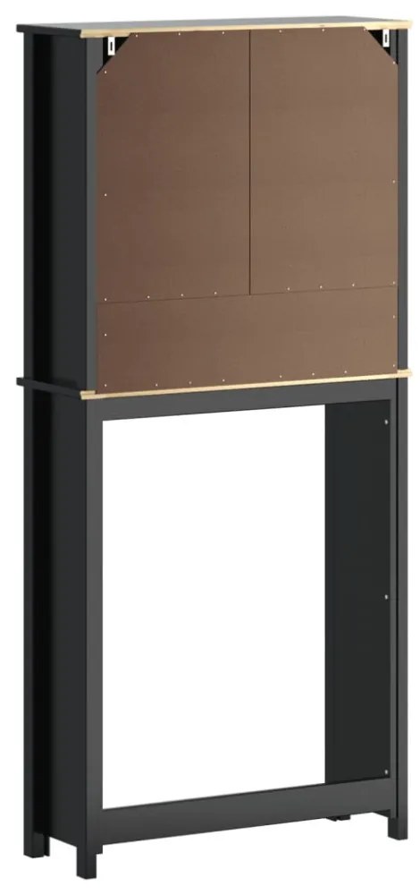 BERG fekete tömör fa mosógépszekrény 76 x 27 x 164,5 cm