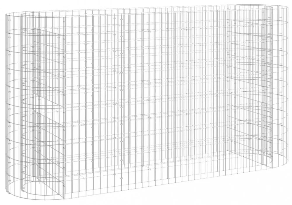 horganyzott vas gabion magaságyás 190x50x100 cm