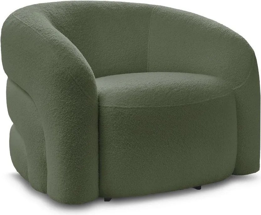 Zöld forgó buklé fotel Elina – Bobochic Paris
