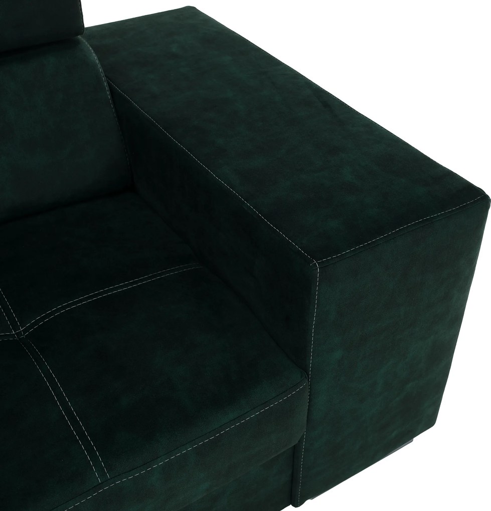 Ülőgarnitúra, smaragdzöld, balos, MALAGA BIG