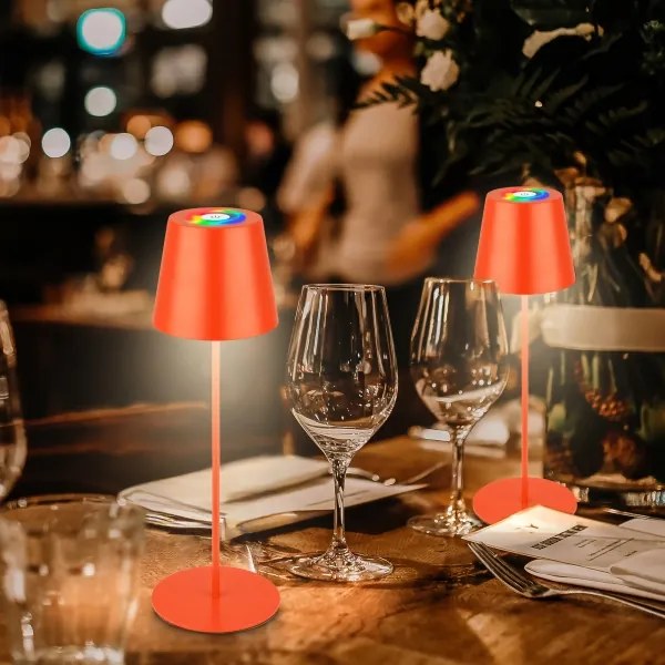 Briloner 7510012-LED RGB dimmelhető asztali lámpa CALIDA 2,5W/5V IP44 1200mAh narancssárga