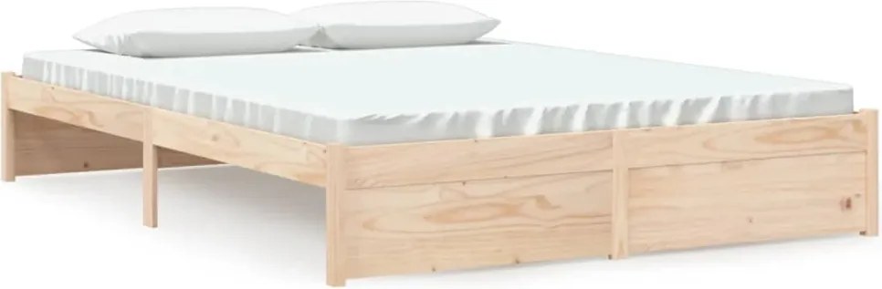 vidaXL King Size tömör fa ágykeret 150 x 200 cm