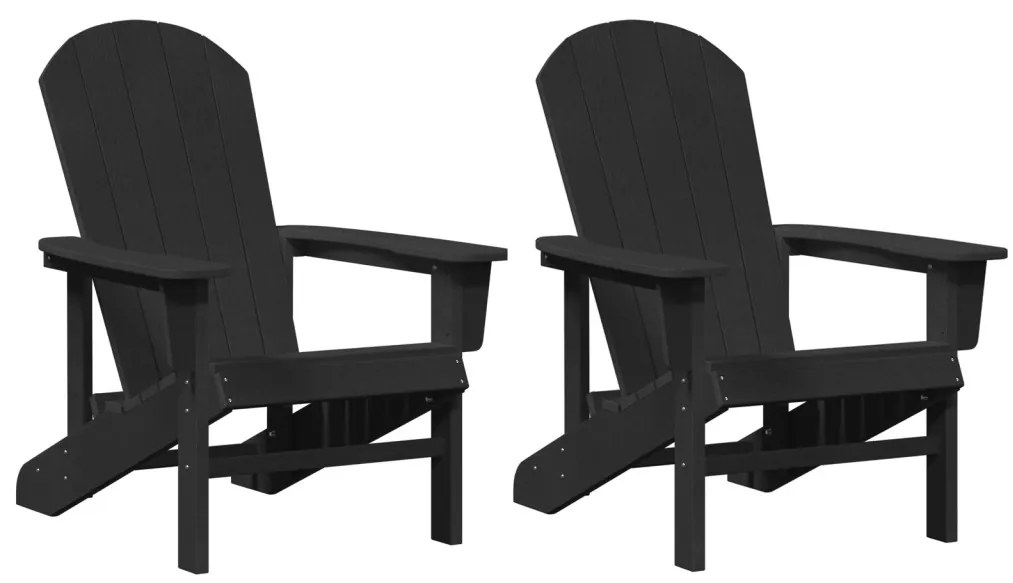 Adirondack székszett 2 db Fekete 74x82x90 cm HDPE