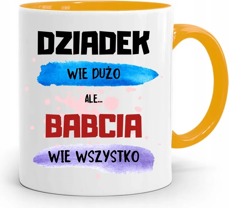 Sárga Bögre Nagymama Napja Nagymama Mindent Tud fényképes nyomattal
