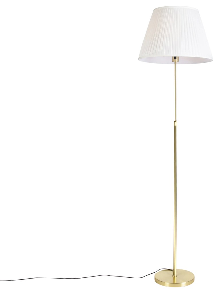 Állólámpa arany/réz színű, redőzött krémszínű árnyékolóval 45 cm - Parte