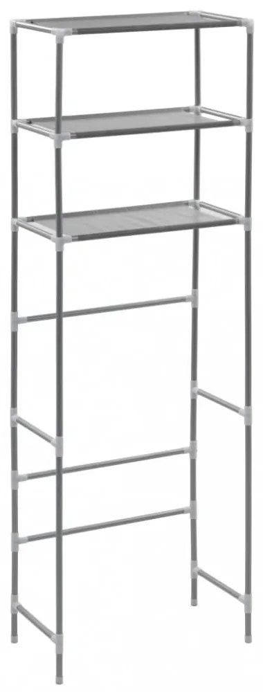 3-szintes ezüstszínű alumínium tárolóállvány 53 x 28 x 169 cm