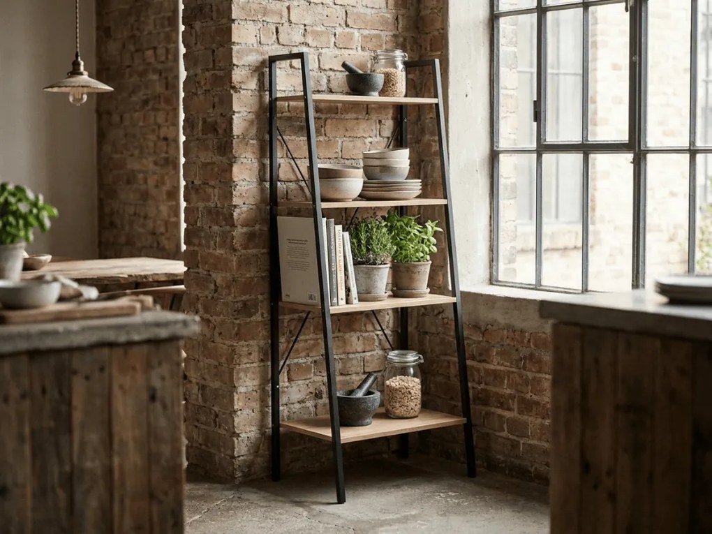 Könyvespolc TAYLOR SONOMA 4 polc 147x60 cm, sonoma tölgy