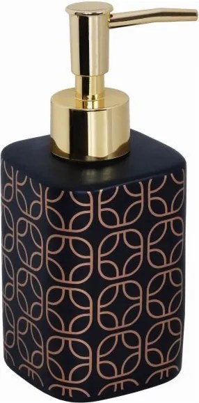 Glossy modern szappanadagoló, fekete – ideális a fürdőszobába